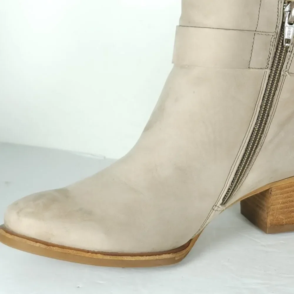 PAUL GREEN Women's Sherida US7,5 AU5 Taupe Nubuck Suede Heel Ankle Booties